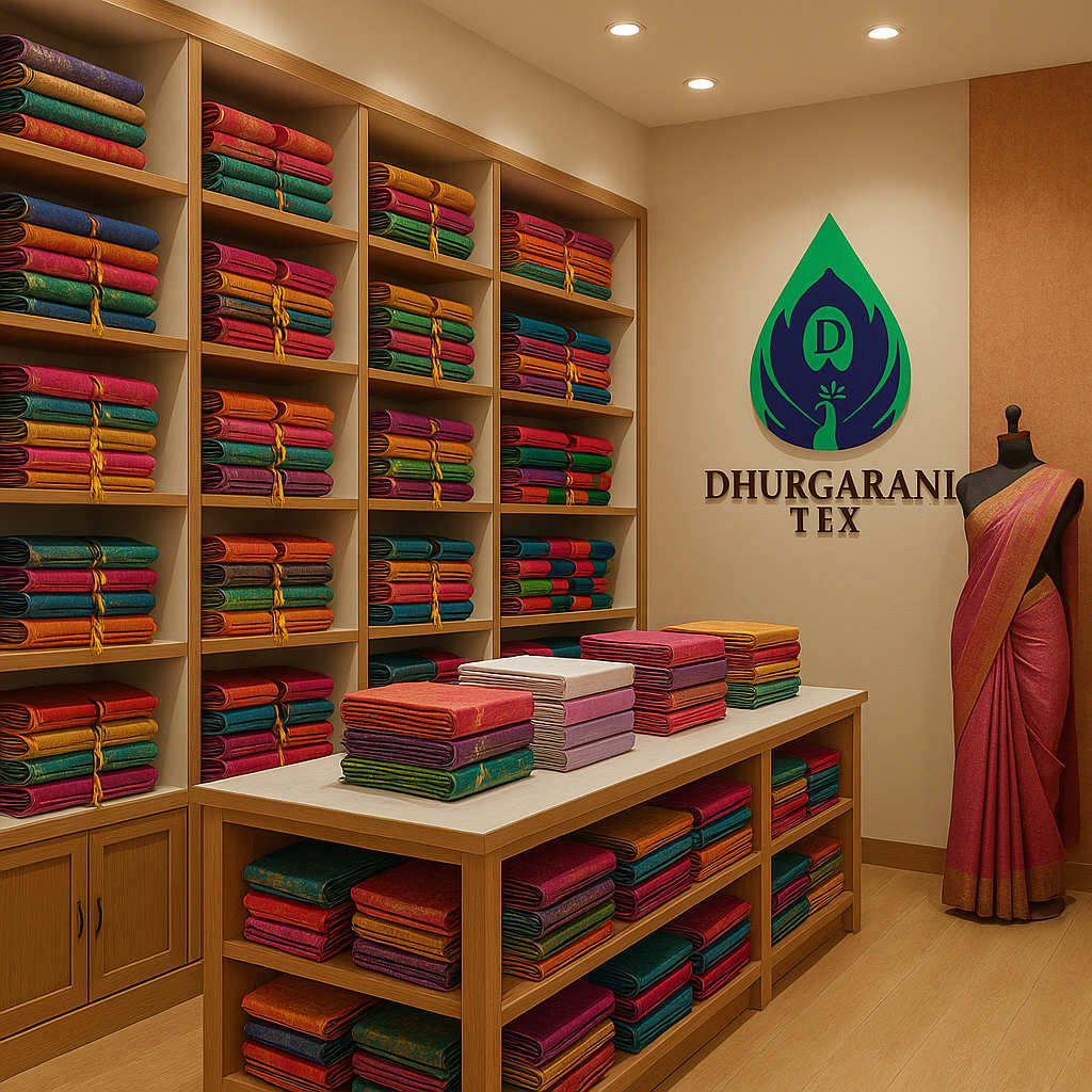 Traditional saree weaving